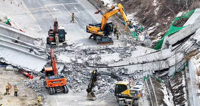 公路桥梁坍塌致4人遇难2人为中国人瓦力棋牌游戏坍塌瞬间曝光！韩国高速(图7)