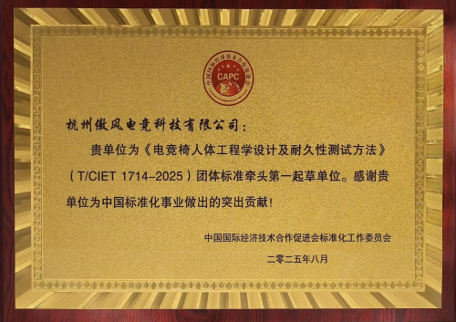 团体标准填补行业专门技术规范空白瓦力游戏试玩傲风牵头制定电竞椅(图2)